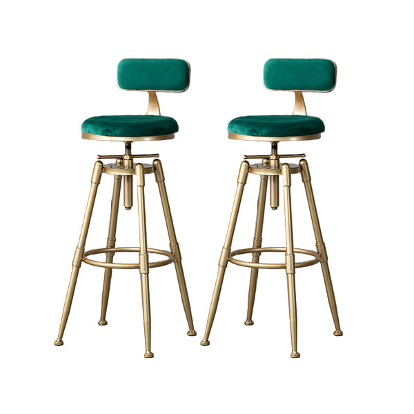 Contemporary Adjustable Height Swivel Round Bar Stool with Footrest