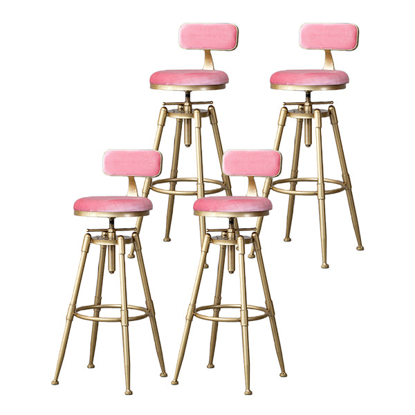 Contemporary Adjustable Height Swivel Round Bar Stool with Footrest
