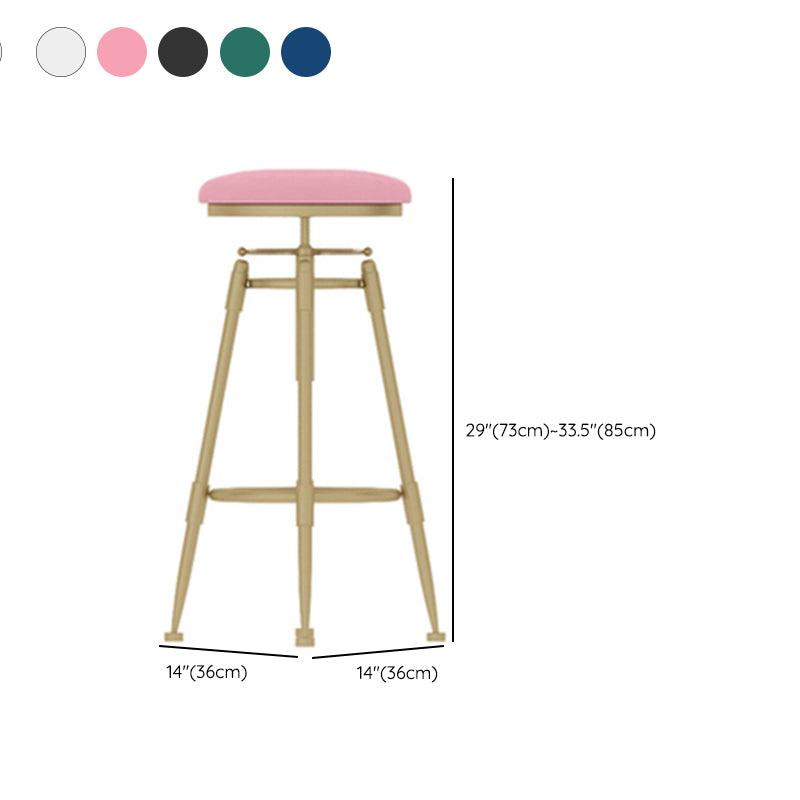 Contemporary Adjustable Height Swivel Round Bar Stool with Footrest