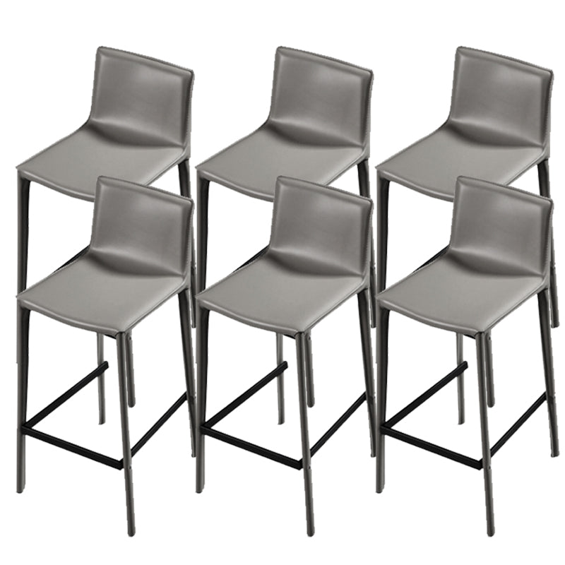 Contemporary Metal Legs Faux Leather Upholstered Living Room Bar Stool
