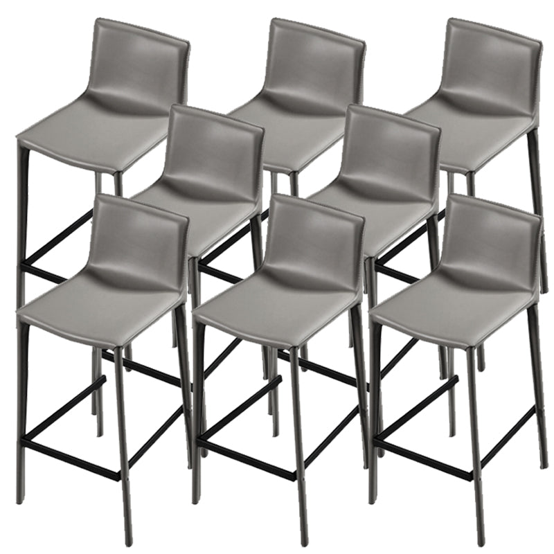 Contemporary Metal Legs Faux Leather Upholstered Living Room Bar Stool