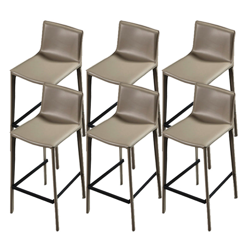 Contemporary Metal Legs Faux Leather Upholstered Living Room Bar Stool