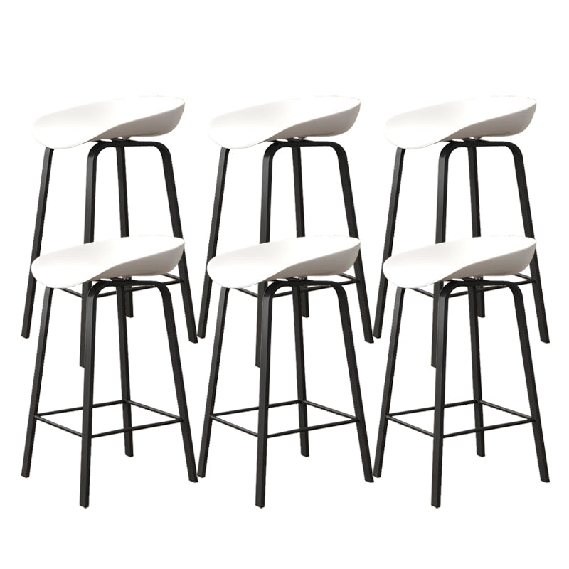 Indoor Contemporary Plastic Bucket Seat Bar Stool with Footrest