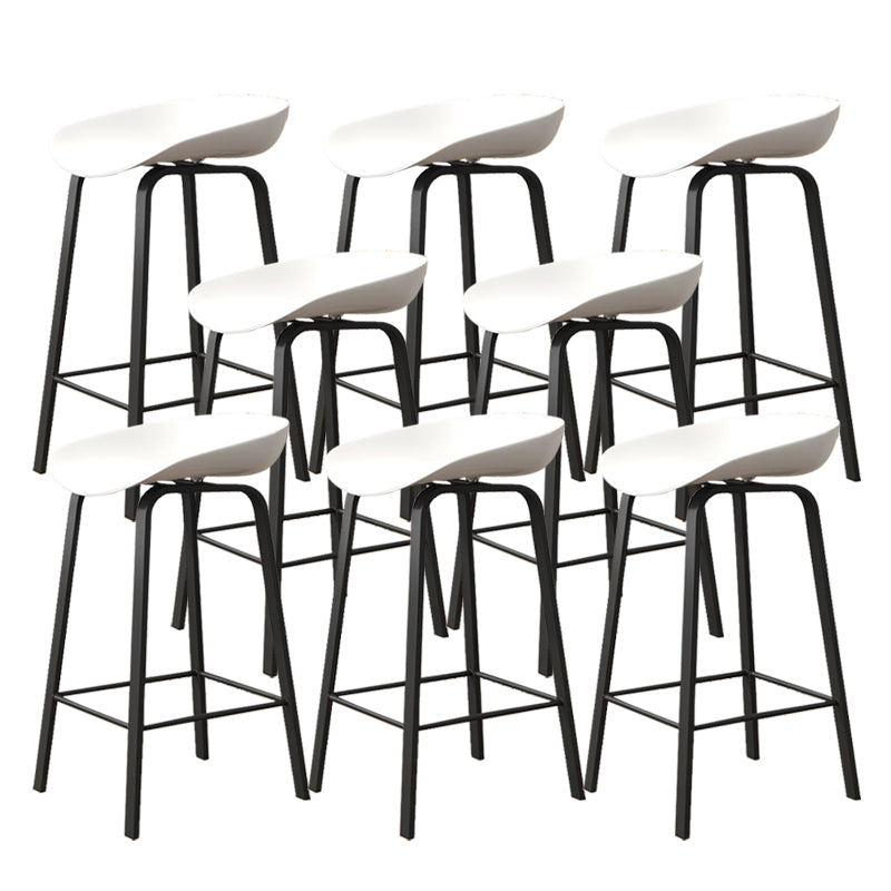 Indoor Contemporary Plastic Bucket Seat Bar Stool with Footrest
