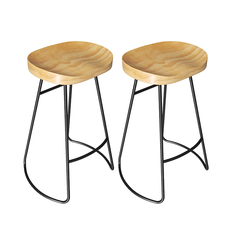 Modern Solid Wood Counter Height Stools with Footrest for Restaurant