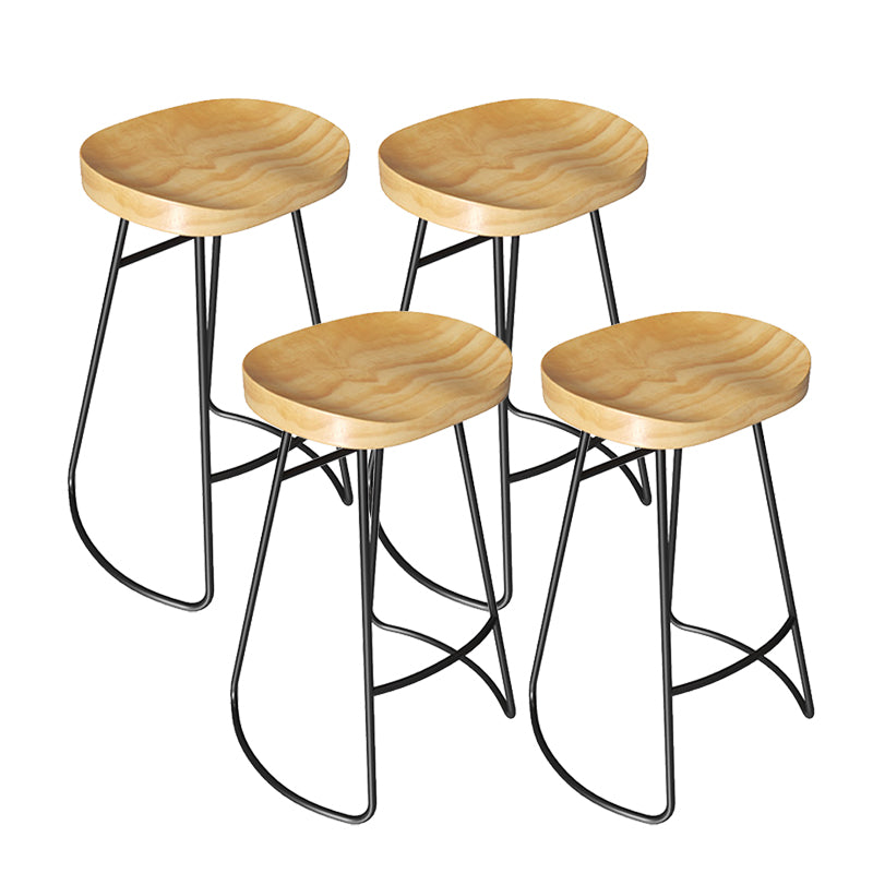 Modern Solid Wood Counter Height Stools with Footrest for Restaurant