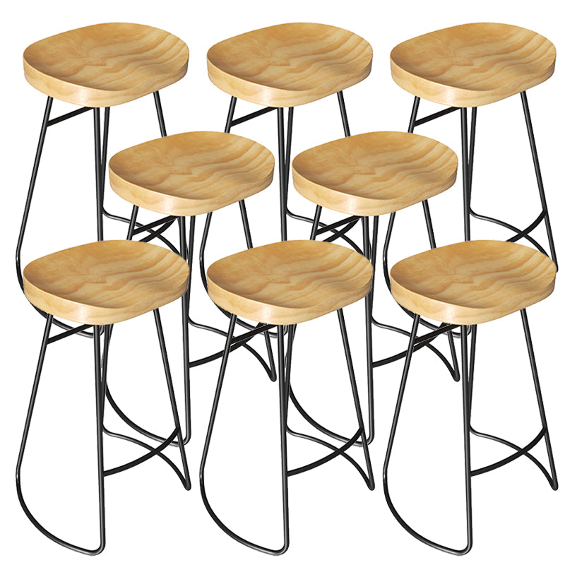 Modern Solid Wood Counter Height Stools with Footrest for Restaurant