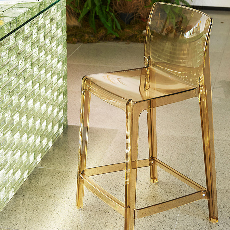 Contemporary Plastic Low Back Indoor Bar Stool with Footrest