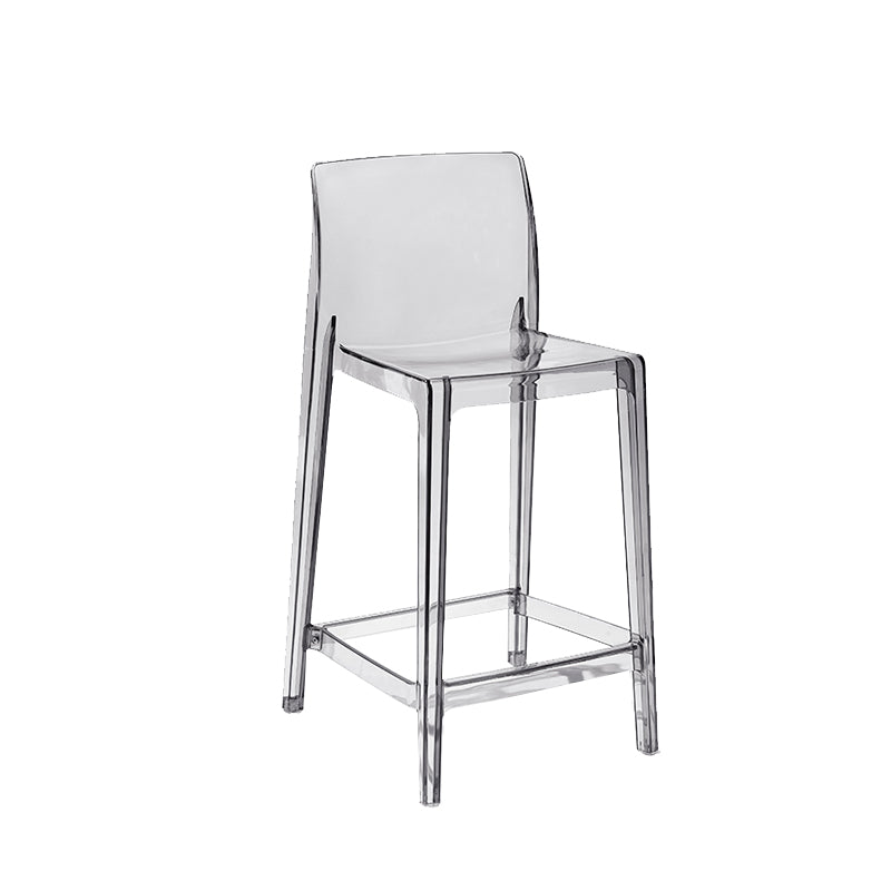 Contemporary Plastic Low Back Indoor Bar Stool with Footrest