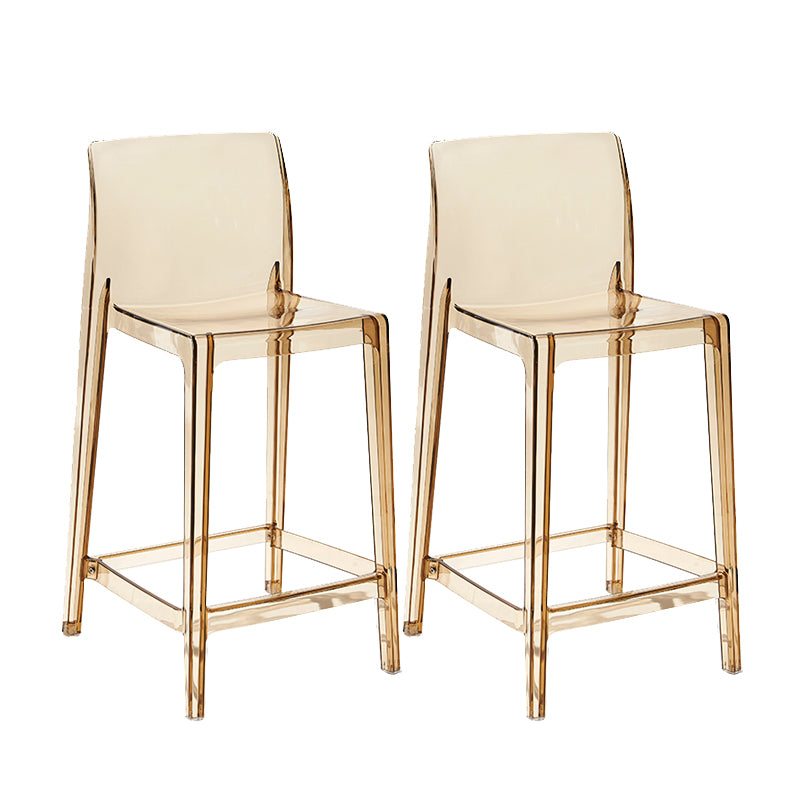 Contemporary Plastic Low Back Indoor Bar Stool with Footrest
