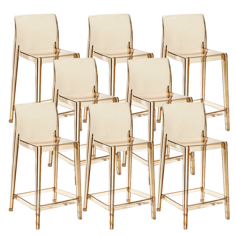 Contemporary Plastic Low Back Indoor Bar Stool with Footrest