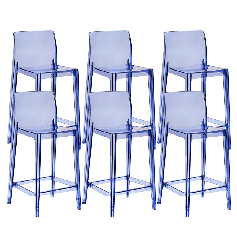 Contemporary Plastic Low Back Indoor Bar Stool with Footrest