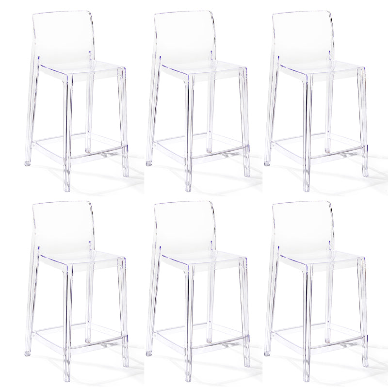 Contemporary Plastic Low Back Indoor Bar Stool with Footrest