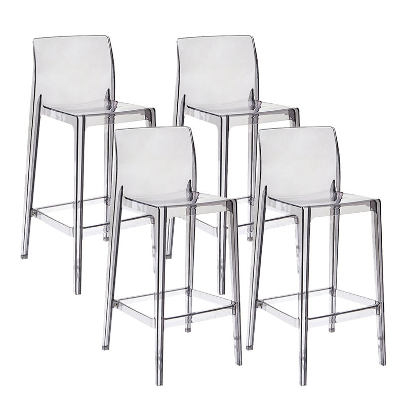 Contemporary Plastic Low Back Indoor Bar Stool with Footrest