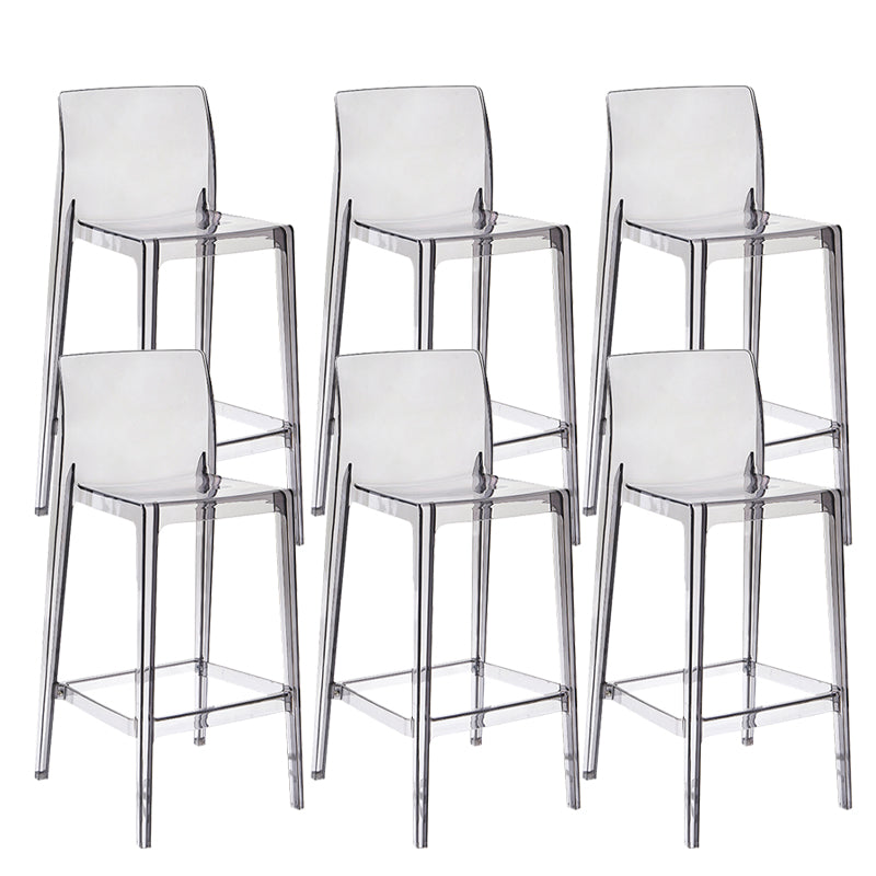 Contemporary Plastic Low Back Indoor Bar Stool with Footrest