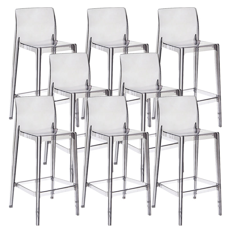 Contemporary Plastic Low Back Indoor Bar Stool with Footrest