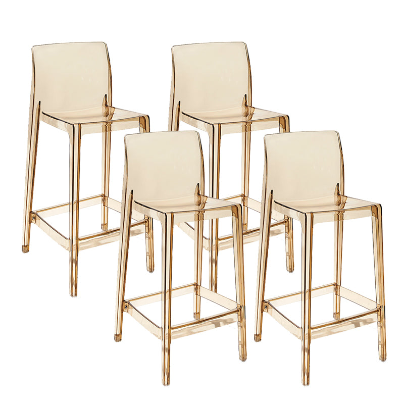 Contemporary Plastic Low Back Indoor Bar Stool with Footrest