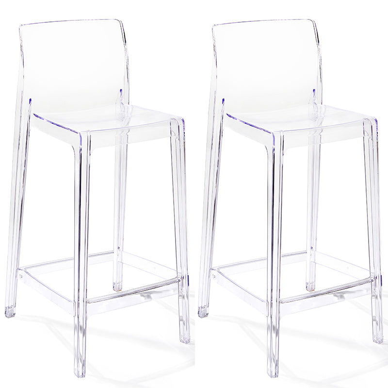 Contemporary Plastic Low Back Indoor Bar Stool with Footrest