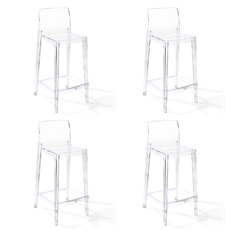 Contemporary Plastic Low Back Indoor Bar Stool with Footrest