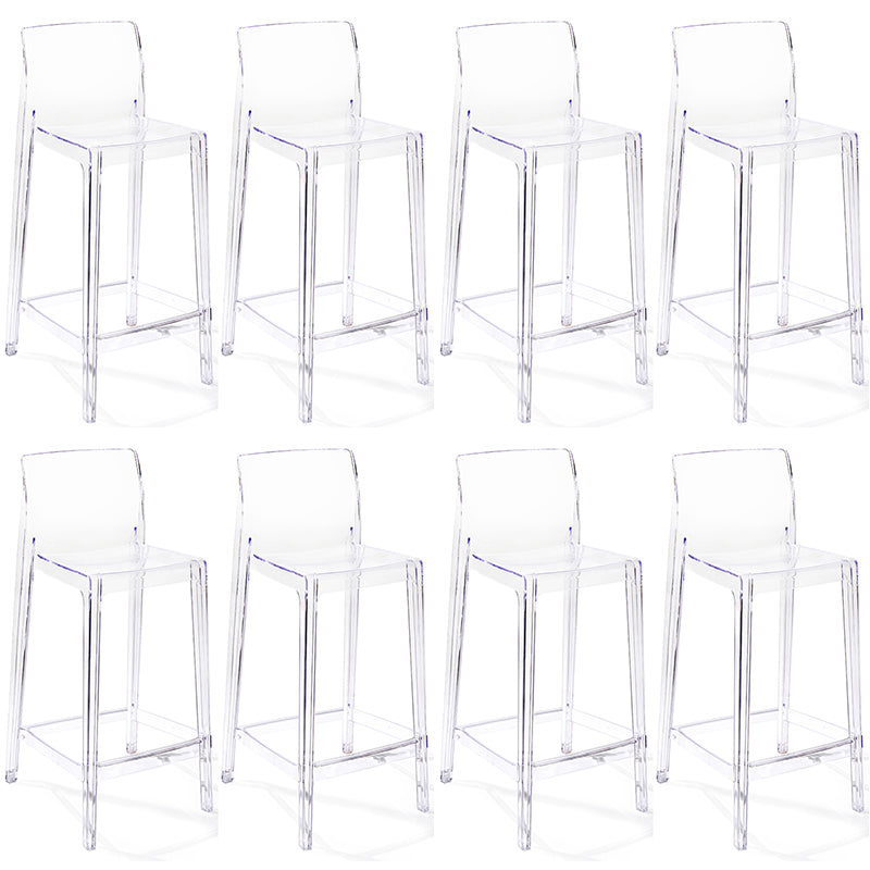 Contemporary Plastic Low Back Indoor Bar Stool with Footrest