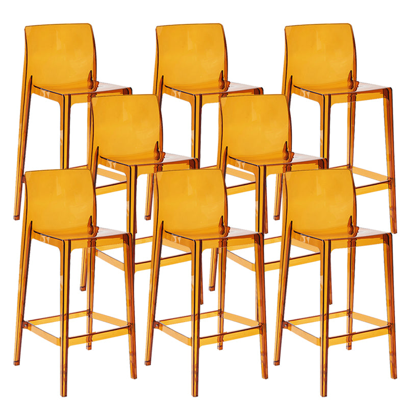 Contemporary Plastic Low Back Indoor Bar Stool with Footrest