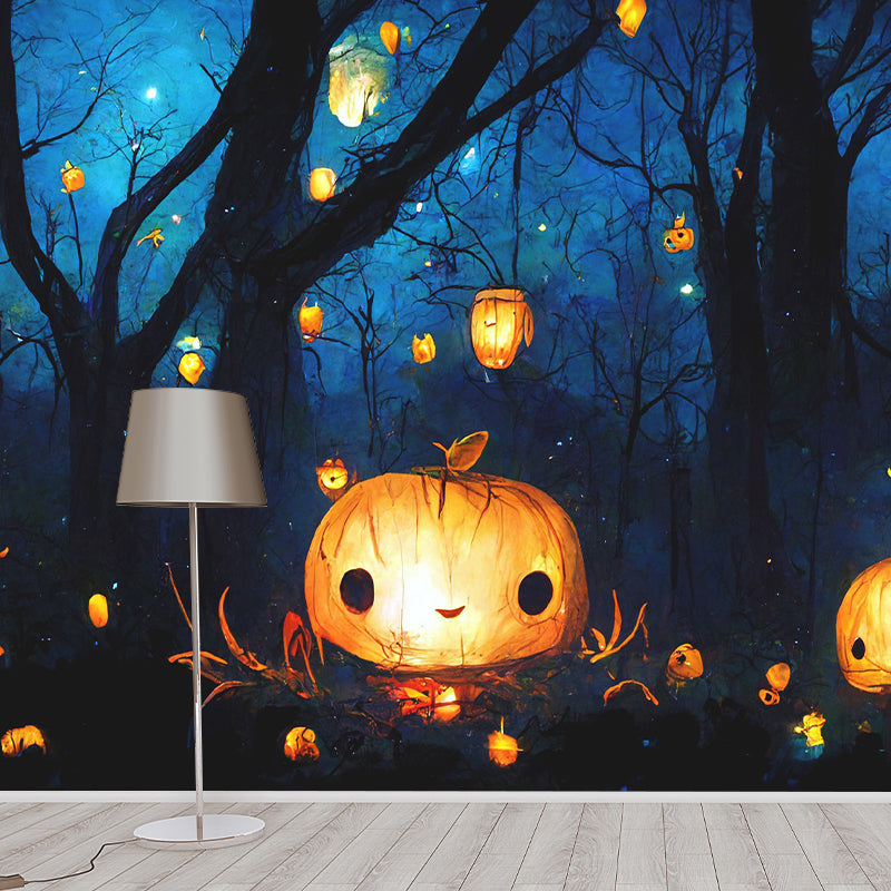 Halloween Pumpkin Pattern Mural Horizontal Version Moisture-proof for Wall Decoration