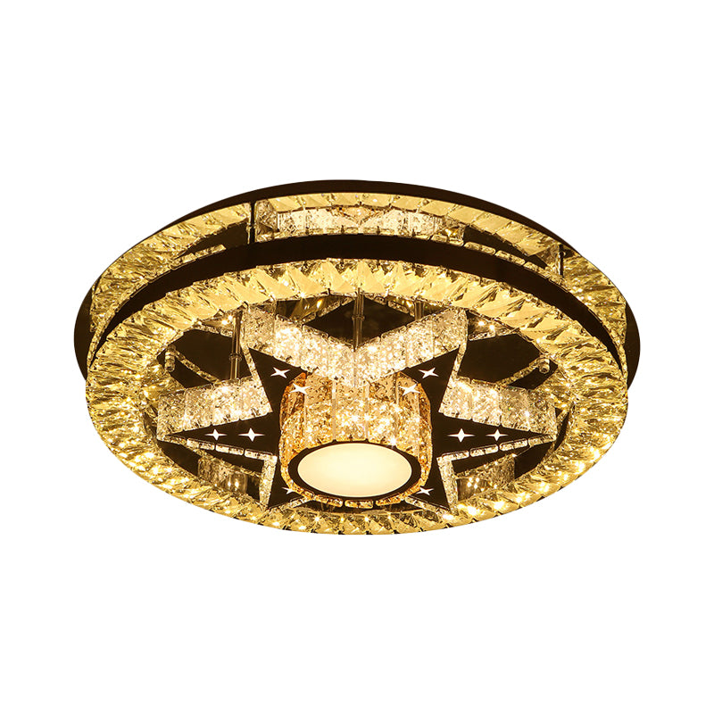 Clover/Star dormitorio semi iluminación de semi modernismo cristal cromo led descarga de techo de techo