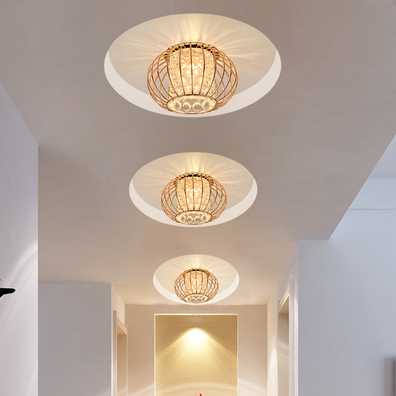 Luz de montaje de LED de cristal de burbuja LED de cristal de montaje cilíndrico con luz de linterna de oro de rosa