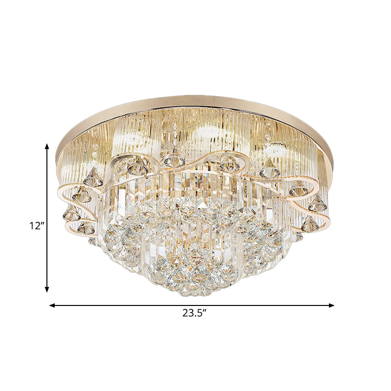 Crystal Scalled tier Flush Mount Contemporary 4-Light Comeing Hall LED de techo de iluminación en oro