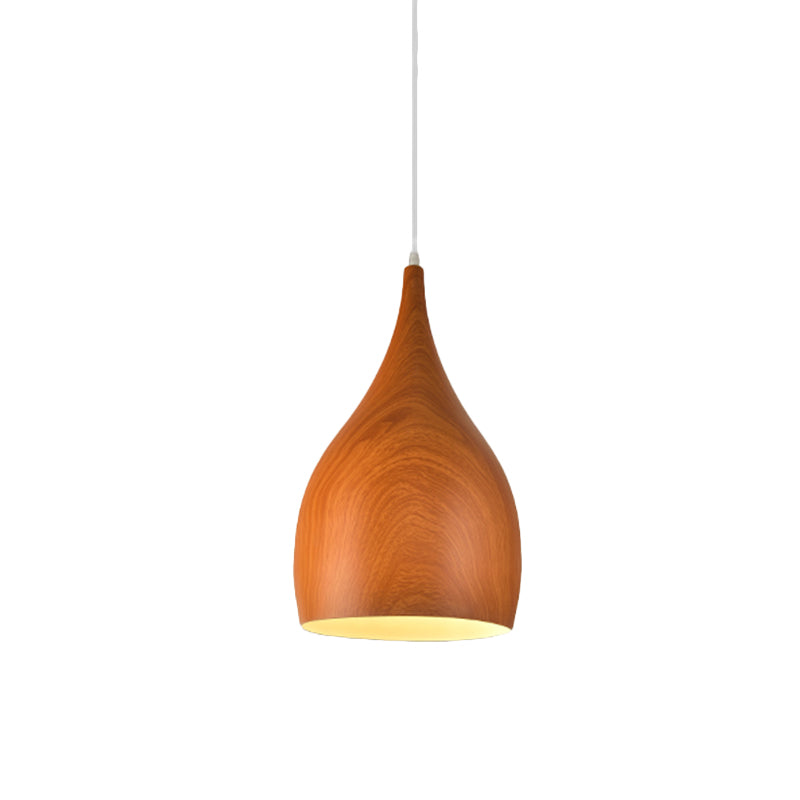 Industrial Teardrop Anhänger Light Kit 1 Kopf Aluminium Deckenlampe in Rotbraun/Kaffee für Wohnzimmer