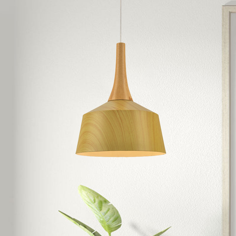 1 Glühbirne Scheune Suspension Leichter Farmstil Weiß/Rotbraun/Kaffee Aluminium Hanging Lamp Kit mit Holzkappe