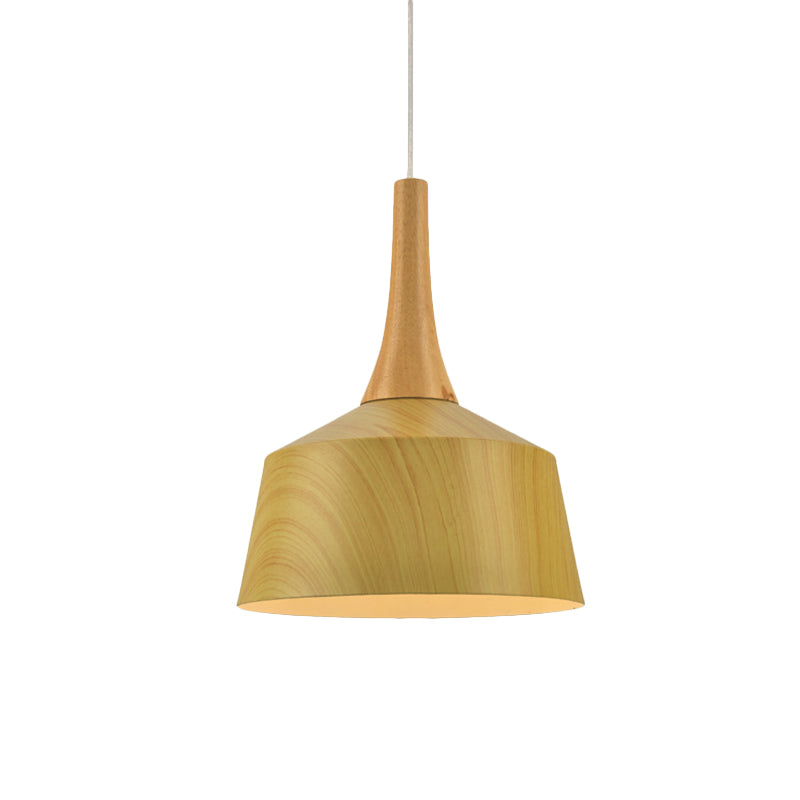 1 Glühbirne Scheune Suspension Leichter Farmstil Weiß/Rotbraun/Kaffee Aluminium Hanging Lamp Kit mit Holzkappe
