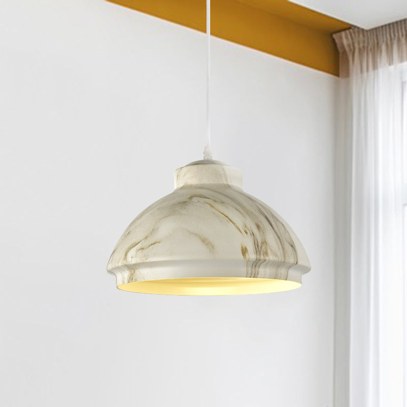 Coffee/Green Bowl Shade Hanging Lighting Loft Style Aluminum 1 Bulb Dining Room Drop Pendant