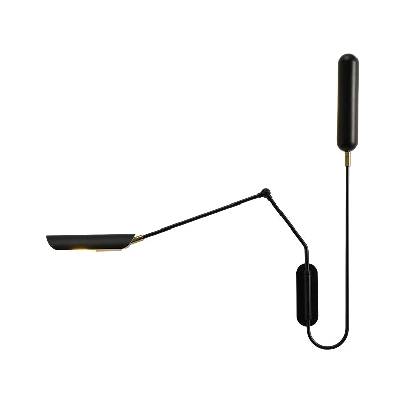 Black Tubular Wall Mounted Lamp Vintage Metal 2-Light Living Room Wall Light Fixture