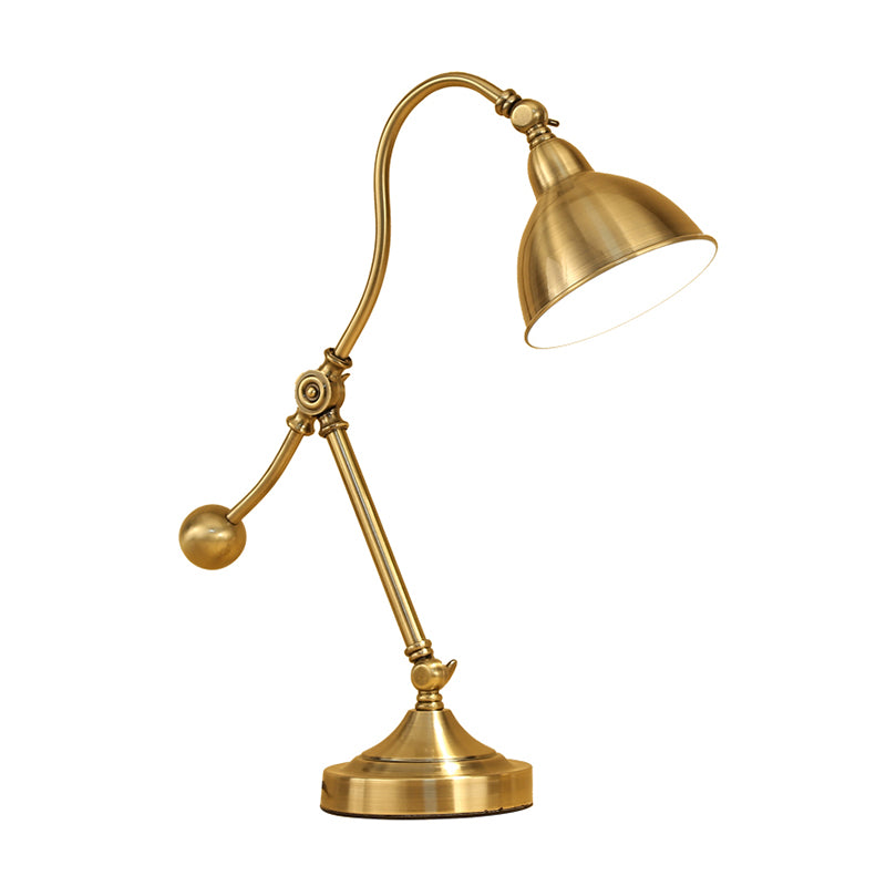 Gouden kom zwenkarm nachtkastje licht retro metallic 1 hoofd slaapkamer tafelverlichting