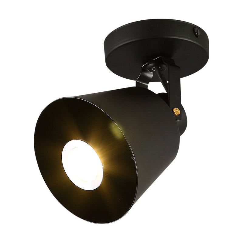 Bell Wine Club Flush Mount Spotlight Pakhuis Metaal 1/3-Hoofd Zwart Semi Flush Plafond Licht met Draaibaar Ontwerp