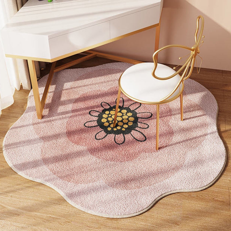 Pet Friendly Novelty Lambswool Floral Print Modern Living Room Area Carpet