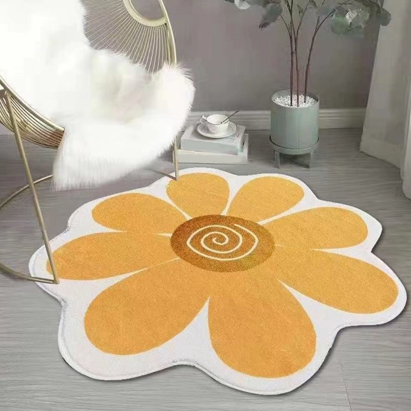 Pet Friendly Novelty Lambswool Floral Print Modern Living Room Area Carpet