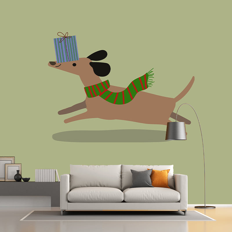Animal Illustration Mural Horizontal Antifouling for Living Room Wall Decor