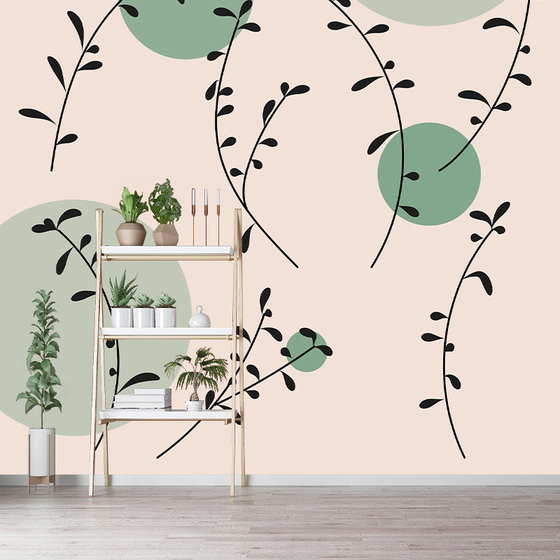 Simple Illustration Mural Moisture Prevention for Living Room Wall Decoration