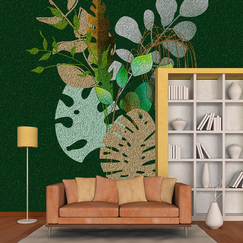 Simple Botanical Illustration Mural Moisture Resistant for Wall Decoration