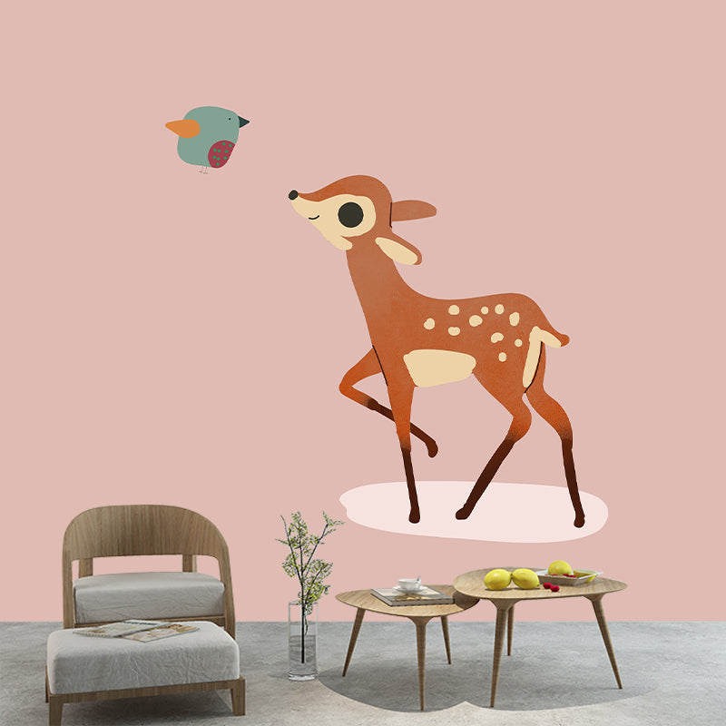 Simple Animal Illustration Mural Moisture Resistant for Wall Decoration