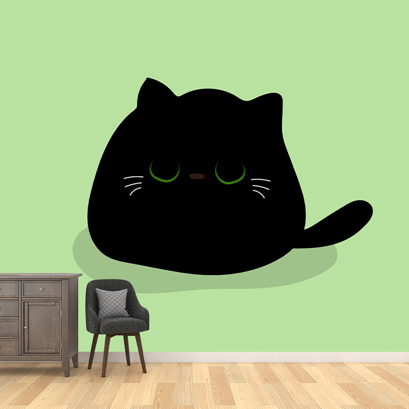 Simple Cat Illustration Mural Moistureproof for Living Room Wall Decoration