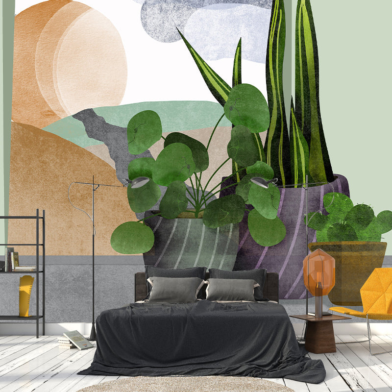 Botanical Illustration Mural Moisture Resistant for Living Room and Room Wall Decoration