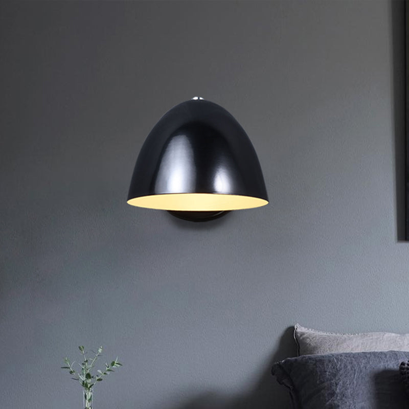 Black Angled Bell Mini Wall Lamp Minimalistic Metal 1 Bulb Bedroom Sconce Light Fixture