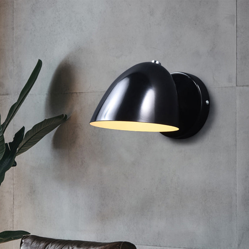 Black Angled Bell Mini Wall Lamp Minimalistic Metal 1 Bulb Bedroom Sconce Light Fixture