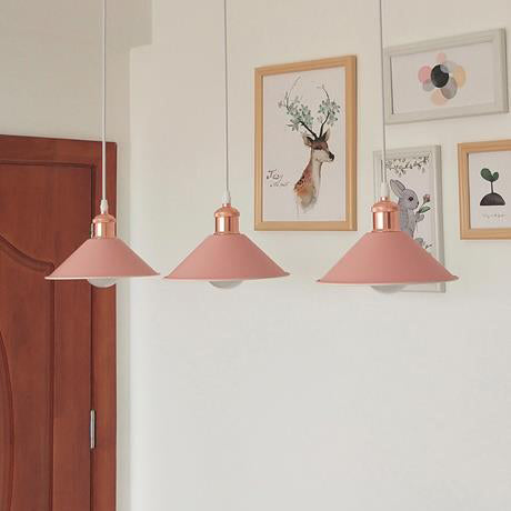 Modernist Style Conical Suspended Lamp 1 Light Metallic Hanging Light Fixture in Black/White for Living Room