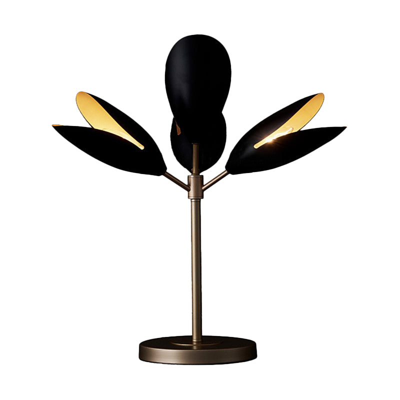 Lampada da comodino con ramo nero e oro Lampada da tavolo contemporanea in ferro a 4 luci per soggiorno