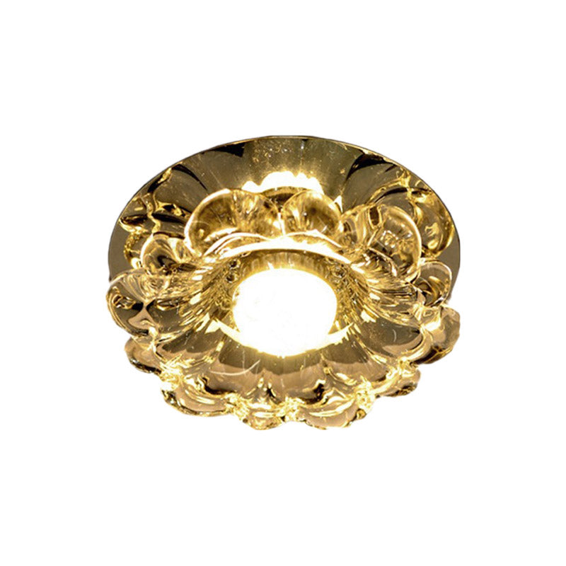 Lampada da incasso a LED smerlata Lampada da soffitto in cristallo smussato con finitura cromata contemporanea con luce calda/bianca