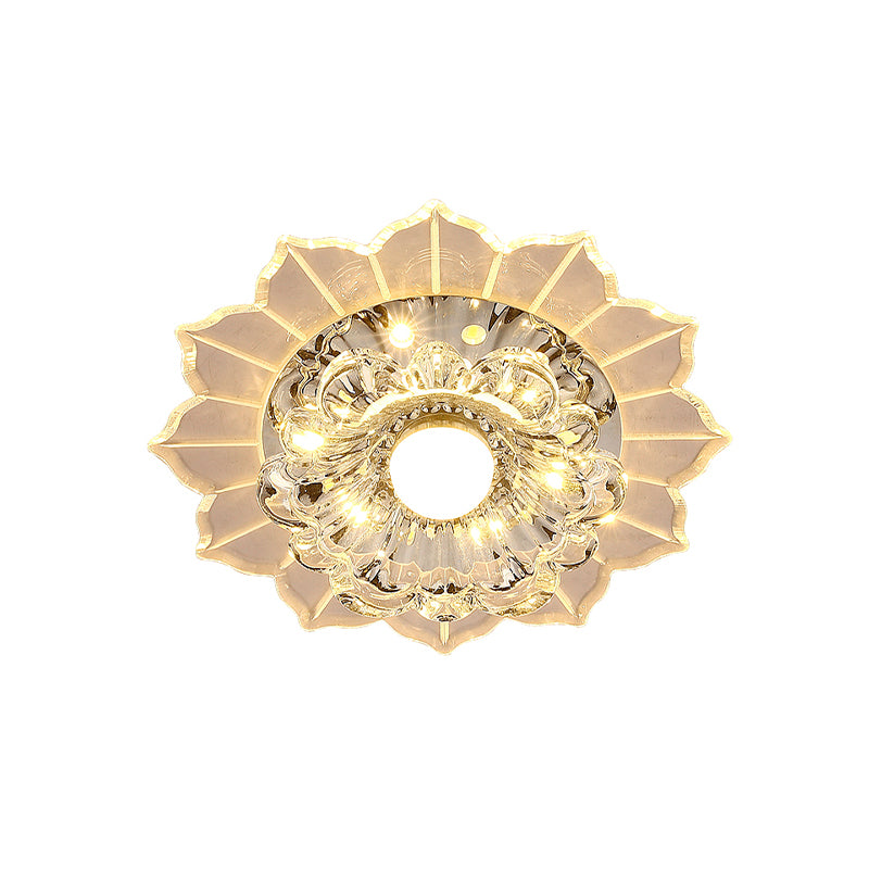 Claro techo de flor de cristal de flor de cristal Iluminismo LED de montaje de montaje en caliente/azul/rosa de luz